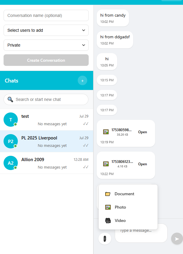 Real Time Chat App Screenshot 2