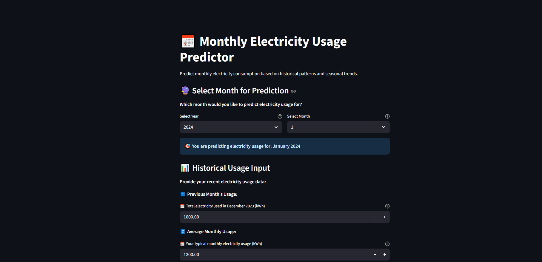 Electricity Consumption Prediction Screenshot 1