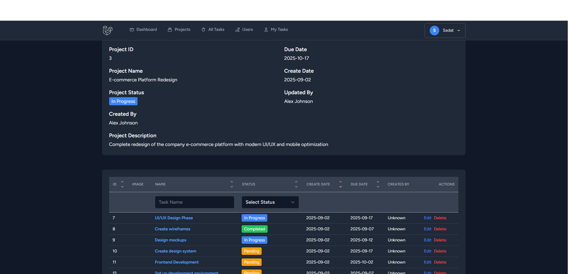 Project Manager Screenshot 2